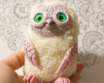 Owl plush figure - art doll toy