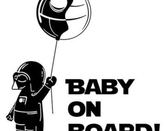 Darth Vader Baby on Board Vinyl Decal Sticker