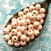 6mm Peach Wooden Beads - Over 120 - 6mm Shimmer Pearl Pink Round Wood Beads, Lead Free (WBD0078)
