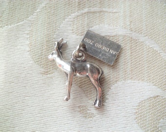 Vintage Bell Sterling San Diego Zoo Deer or Antelope Travel Charm