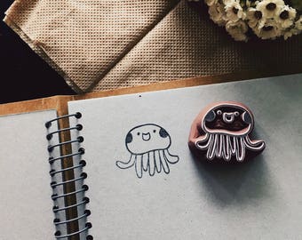 Jellyfish rubber stamp ,jellyfish pattern rubber stamp,jellyfish hand carved stamp , jellyfish stamp ,ocean stamp ,ocean