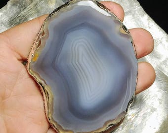 Large Natural Banded Agate Pendant