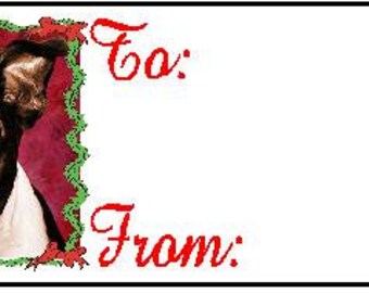 Boston Terrier Dog Christmas Gift Tags