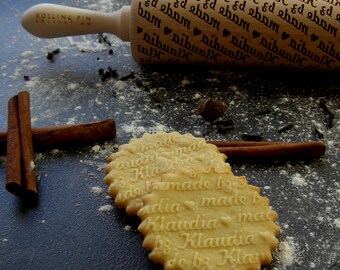 Personalized rolling pin, laser engraved rolling pin with name, personalized wedding gift, custom name