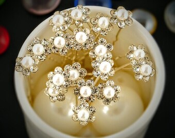 Bridal crystal hair pins 20 pieces bridesmaid/ flowergirl/ prom