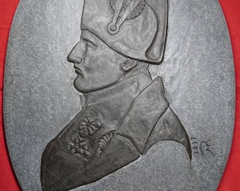 Stone Profile Bas-Relief Portrait of Napoleon Bonaparte