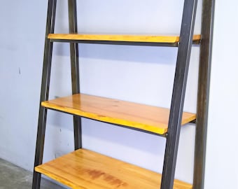 Industrial shelf, wood & steel