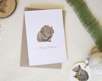 Wombat Christmas Card