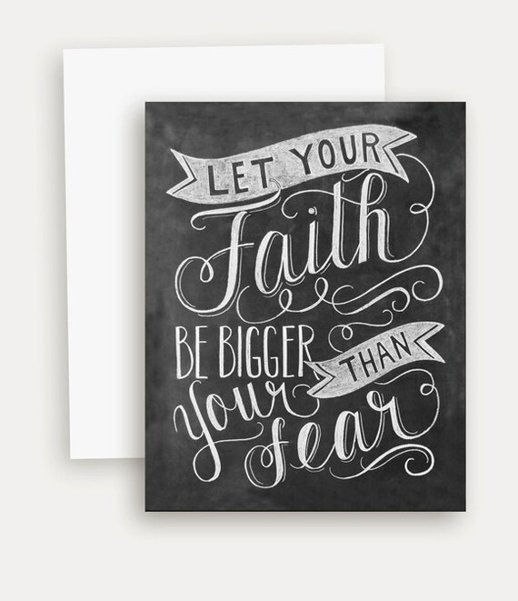 Faith Card Encouragement Card Hand Lettering Chalkboard