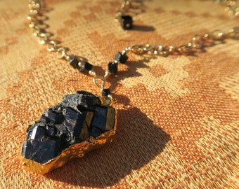 Black Garnet Pendant Necklace