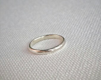 Sterling Silver Band Ring, Midi Ring, First Knuckle Ring, Slender Stackable Ring, Sterling Silver Wedding Band, Wedding Band Style Ring,