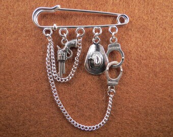 Zombie Apocalypse Rick kilt pin brooch (50 mm)