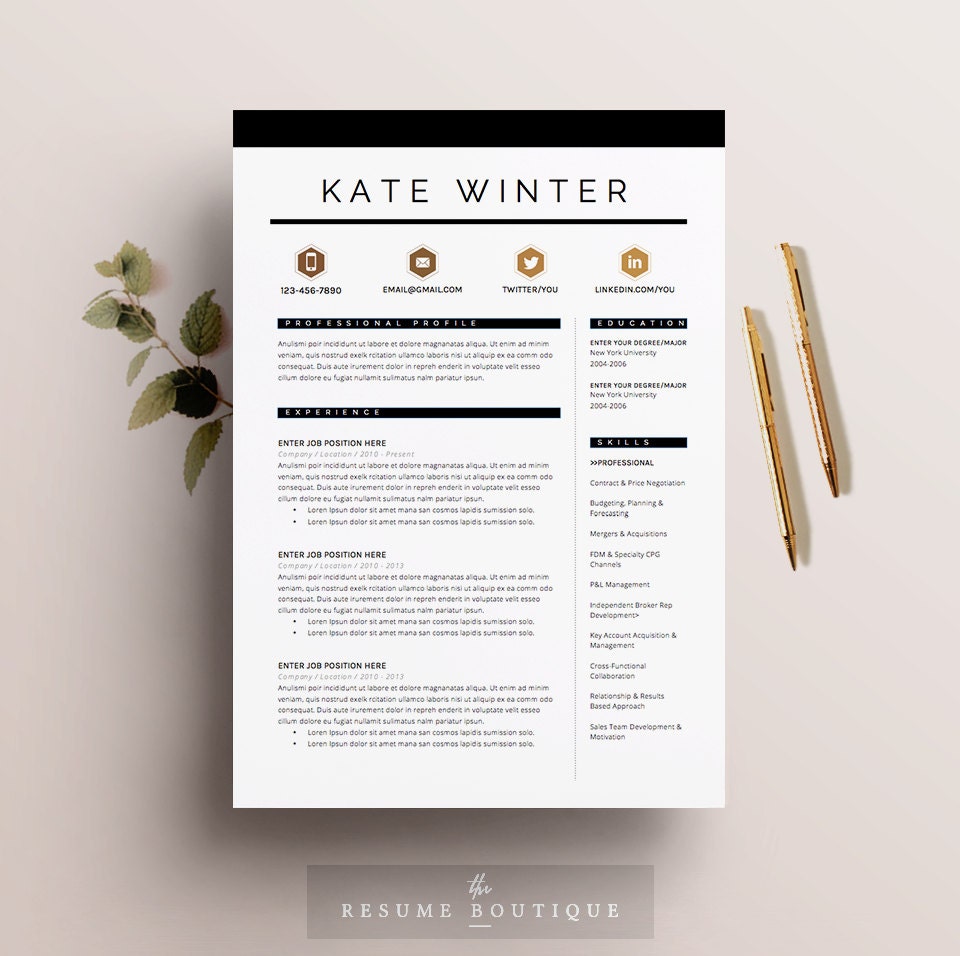 resume template 4 pages cv template cover letter for ms