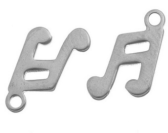 Pendant Metal pr necklace steel Note less shiny 11 mm x8mm