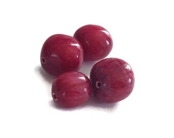 4 large fuchsia rhodocrosite beads +/-18mm