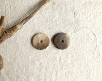 Ceramic beads; pair of beads; primitive beads; artisan beads; rustic beads; pair ceramic beads; wabi sabi beads