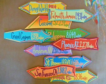 Custom Directional Sign, Mileage Sign