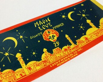 MAGIC LOVE LABEL Vintage 1940s Occult Ephemera