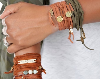 Leather Wrap | Suede Bracelet | Armband or Headband | Leather Bracelet Wrap | Personalized Color | Gifts for Women | Gifts for Her