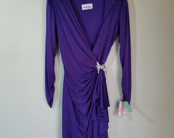 Purple wrap dress | Etsy