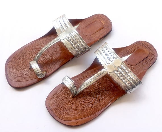 Indian Silver Kolhapuri Sandals/Chappals/Shoes for Women/Women