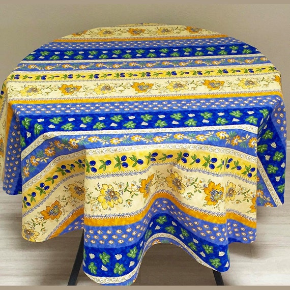 Blue and Yellow Tablecloth French Provence Tablecloth and