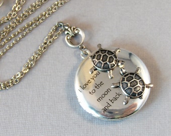 Turtles Love,Locket,Silver Locket,Turtle,Turtle Locket,Turtle Necklace,Ocean,Antique Locket,Antique,Woodland,Love You valleygirldesigns.