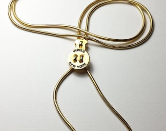 Zipper necklace | Vintage Jones NY necklace | Gold tone necklace