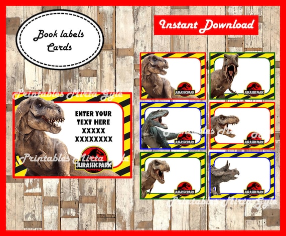 thank letter you name tag name sticker School Jurassic Park name label label