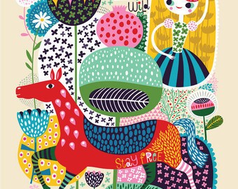 Stay Wild... - limited edition giclee print of an original illustration (8 x 10 in)