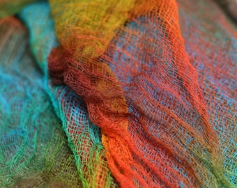 Cotton scrim/ muslin/gauze for nuno felting and embroidery backgrounds.
