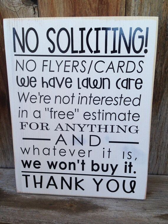 no soliciting sign for your front doorporch wooden home