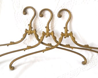 1 vintage brass wedding dress hanger antique brass clothes hangers coat hanger french vintage art nouveau antique brass bridal hanger