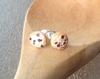 Mini Chocolate Chip Cookie Stud Earrings