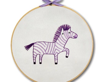 KIT embroidery zebra wall art