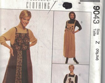 McCalls 9043 Vintage Pattern Womens Jumper in 3 Variations Size X Lg, XX Lg UNCUT