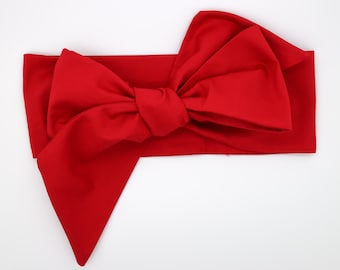 Baby Head Wrap, Baby Headwrap, Red Baby Headband, Red Turban, Toddler HeadWrap, Girls Bow Headwrap Turban, Christmas Headwrap Headband, 2244