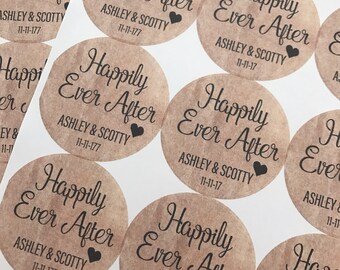 Happily Ever After, Wedding Favors, Wedding Favor Stickers, Custom Stickers, Happily Ever After Stickers, Wedding Stickers, 20Stickers