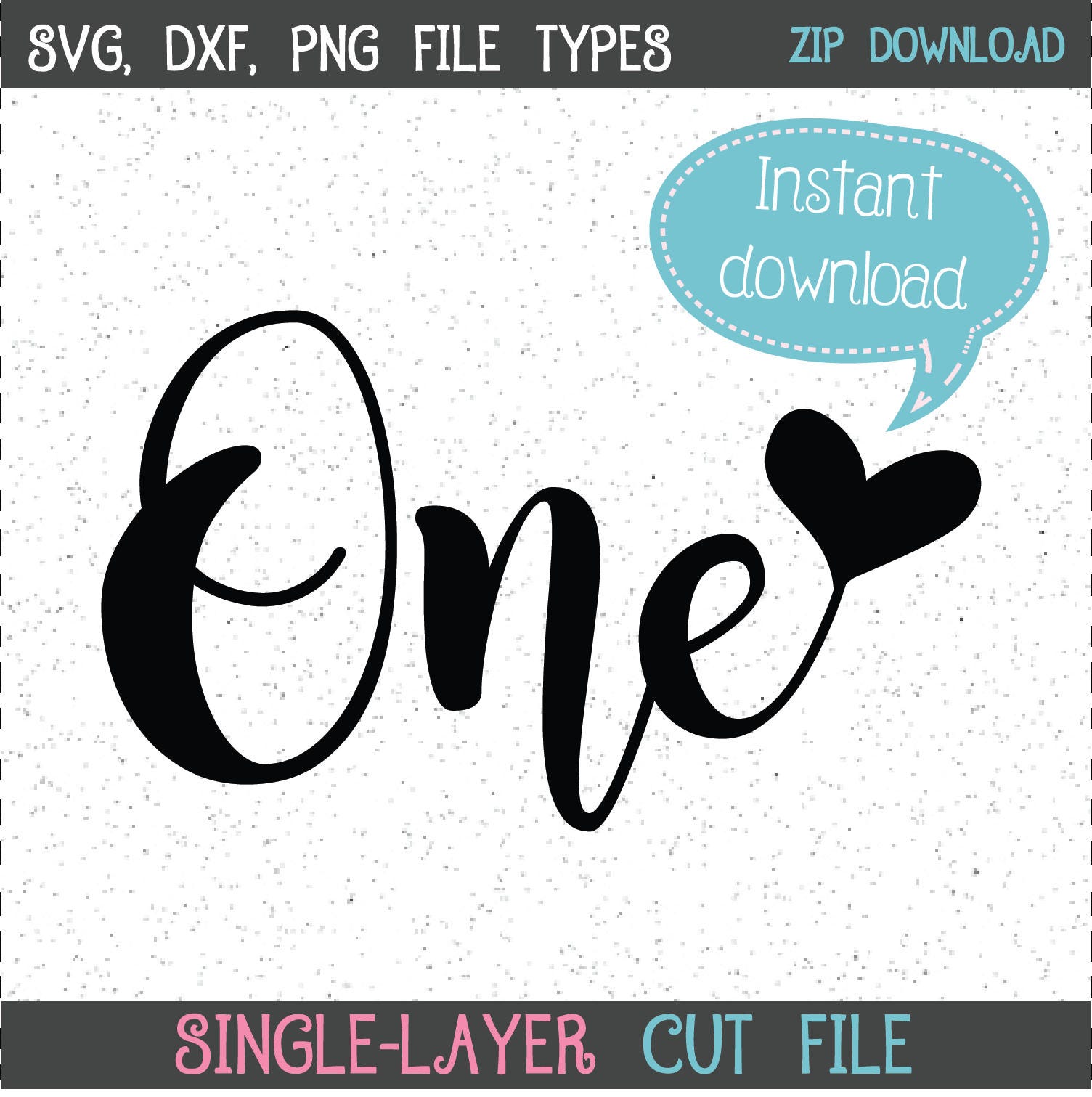 Download One SVG Birthday SVG SVGs Cricut Cut File Silhouette File