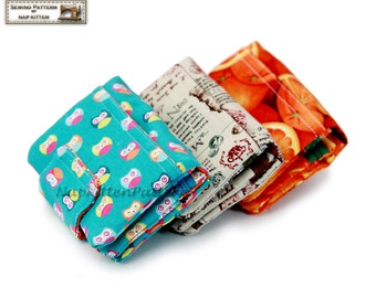 Trifold wallet sewing pattern,wallet pattern,Tri fold wallet tutorial, by NapkittenPattern PDF pattern files instant download