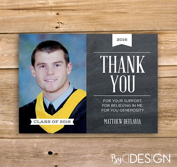 graduation thank you card college high school grade school