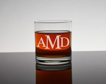 Engraved Rocks Glass, Monogram Whiskey Glass, Bourbon Glass, Rocks Glasses, Personalized Groomsmen Glasses, Gifts for Groomsman, Bachelor