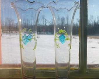 Pair of Fluted Glass Vases