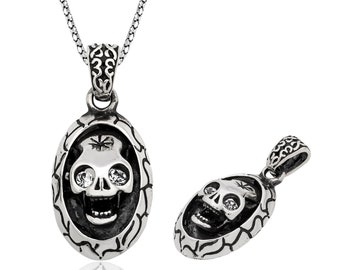 Silver Skull Necklace - IJ1-1861