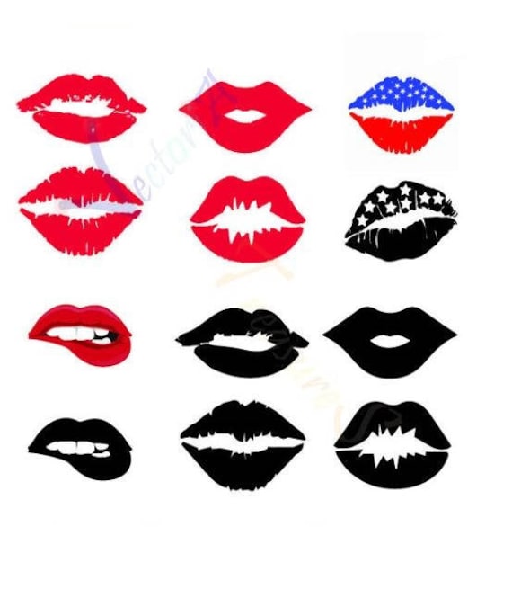 Download Lips svg Biting lips svg Silhouette Lips svg file for