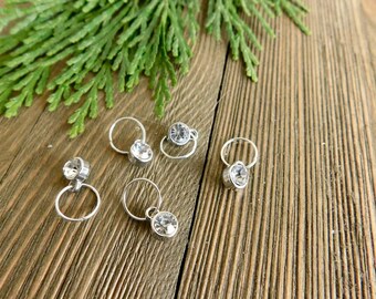 diamond charm stitch markers - set of 5