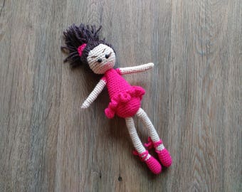 Ballerina crochet doll Amigurumi Ballet dancer Stuffed dancer doll Tutu toy Dance recital gift for girl