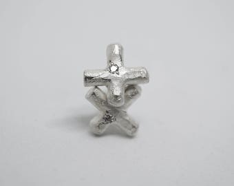 XX earrings - oxidized sterling silver