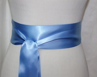 Porcelain Blue Sash, Porcelain Blue Wedding Sash, Porcelain Blue Dress Sash, Blue Bridal Sash, Blue Flower Girl Sash, Blue Ribbon