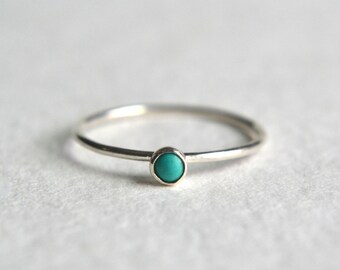 Sterling Silver Turquoise Ring, Silver Turquoise Ring, Turquoise Ring Silver, Stacking Ring, Dainty Ring, Stackable Ring, Simple Ring